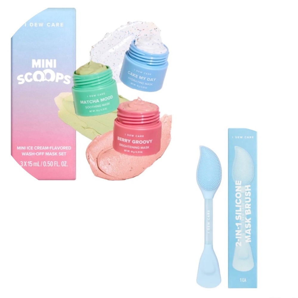 I Dew Care Mini Scoops Trio and 2 in 1 Silicone Mask Brush